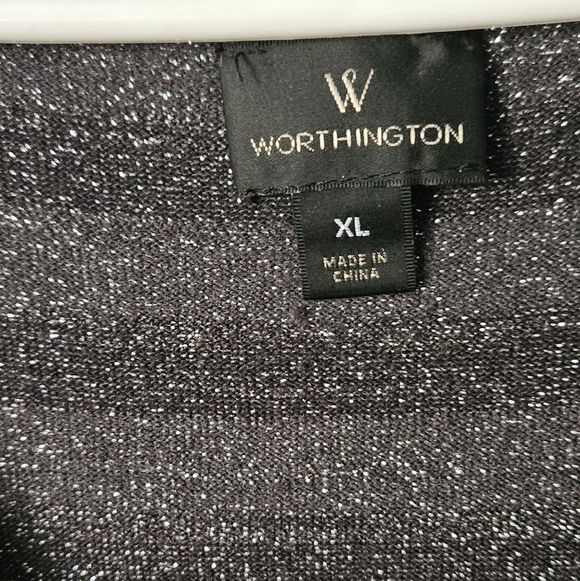 Worthington Black and Silver Stretch Knit Top - Picture 3 of 5